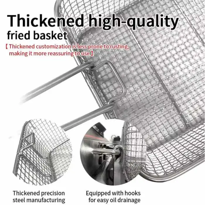 6L Double Oil Fryer Electric Fryer Commercial Electric Furnace High Temperature protection Automatic Constant Temperature 2500W