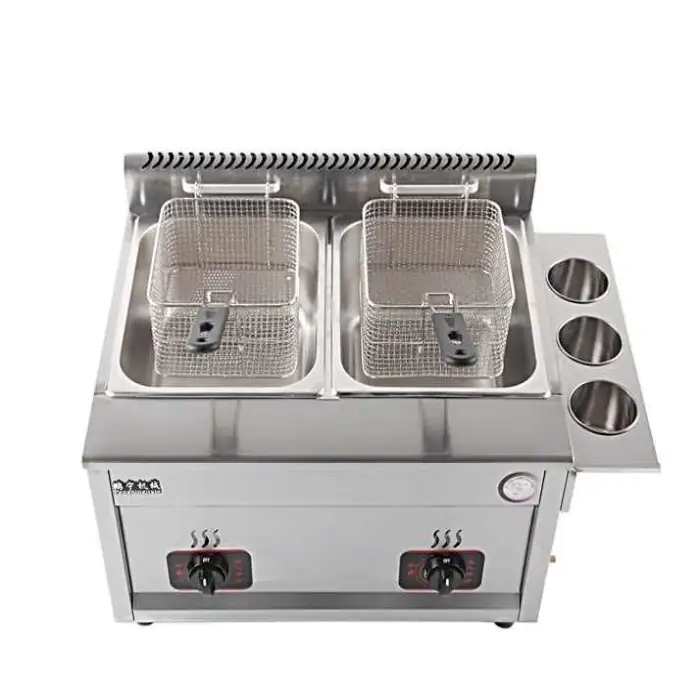 Heating Commercial Gas Fryer Multi Functional Kanto Cooking Pot Deep Fryer for Fried Chicken and French Fries Machine