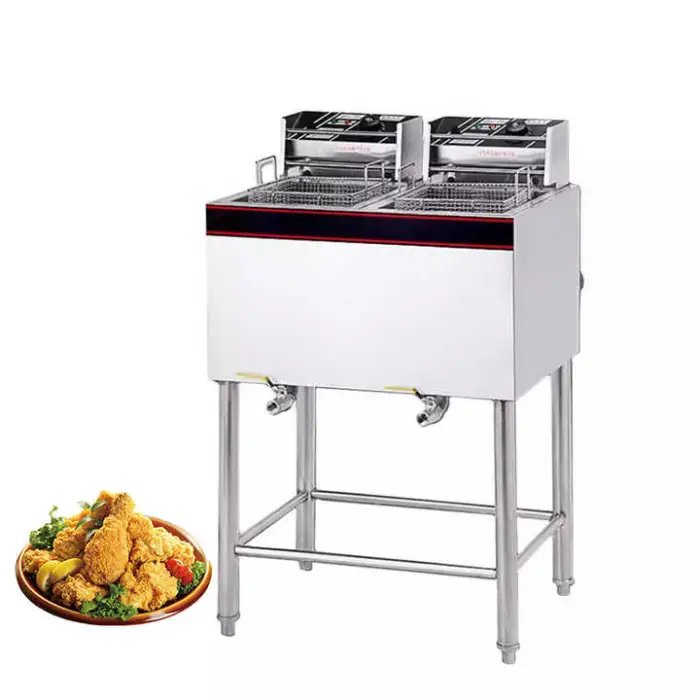 28L Commercial Automatic Electric Fryer Stainless Steel Vertical Fried Food Equipment, Chicken and French Fry Fryer