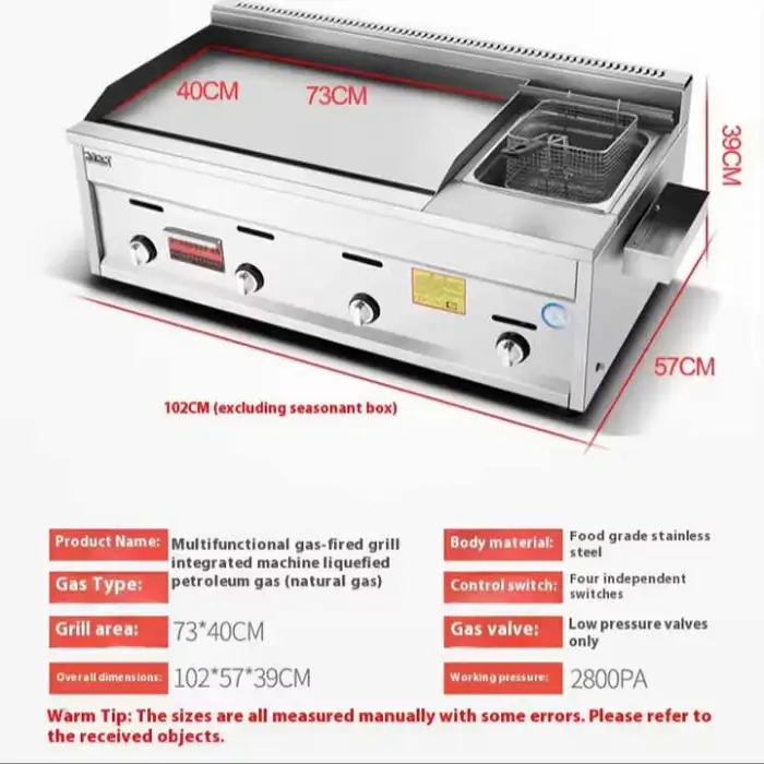 Commercial Electric Fryers 110V-220V Accurate Timing High Capacity Fryer Machine Multi Functional Grill with Fryer