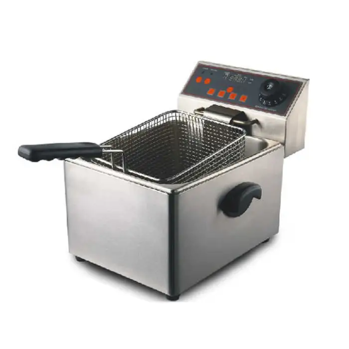 6L Counter Top Digital Type Comercial Electric 1-Tank 1-Basket Deep Fryers with Time Controller