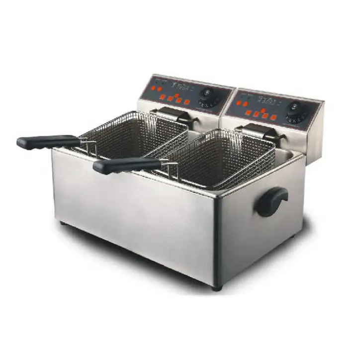 6L Counter Top Digital Type Comercial Electric 1-Tank 1-Basket Deep Fryers with Time Controller