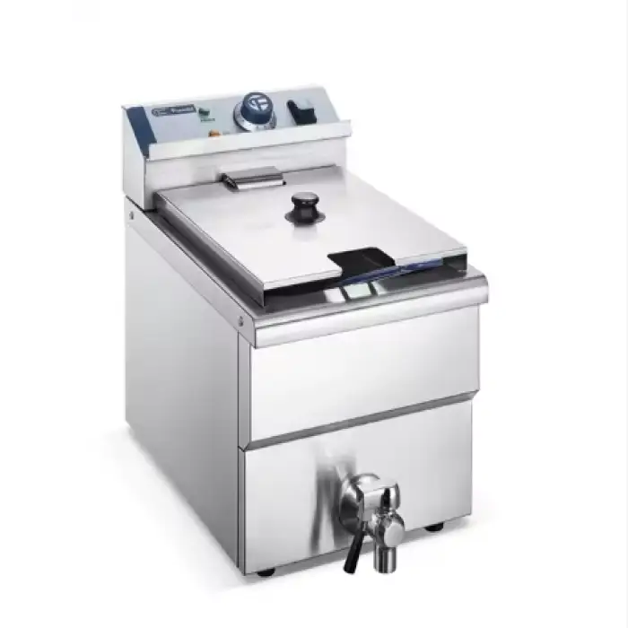 12L Large Capacity  Stainless Steel Table Top Electric Fryer with Drain Tap