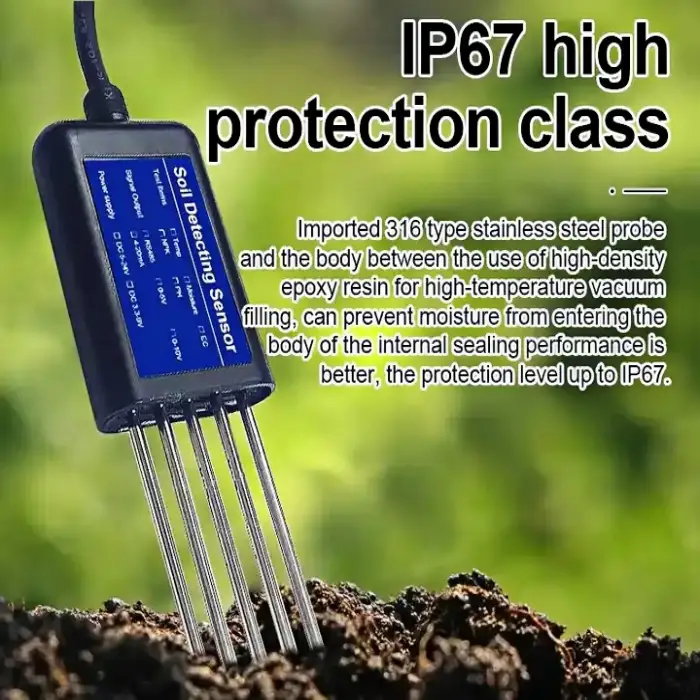 7 in 1 Soil Sensor NPK/pH/EC/Temperature/Moisture/Salinity RS485/4-20mA Output for IoT Integration