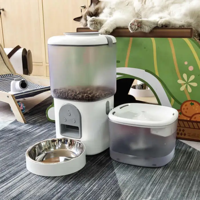 2 in 1 Smart Automatic Cat Dog Pet Feeder 4L Dry Food Treat Dispenser Electric Auto Pet Food Timed Feeders