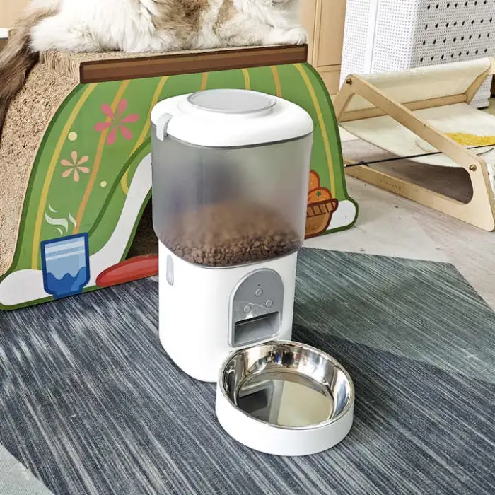 2 in 1 Smart Automatic Cat Dog Pet Feeder 4L Dry Food Treat Dispenser Electric Auto Pet Food Timed Feeders
