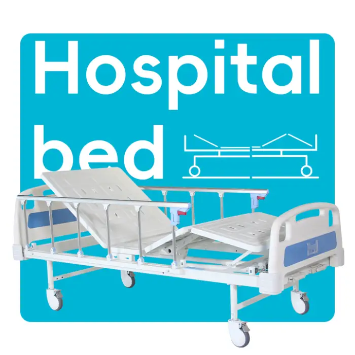 2-Crank Manual Nursing Bed Medical Hospital Bed Furniture Made of Steel ABS & Iron for Patients