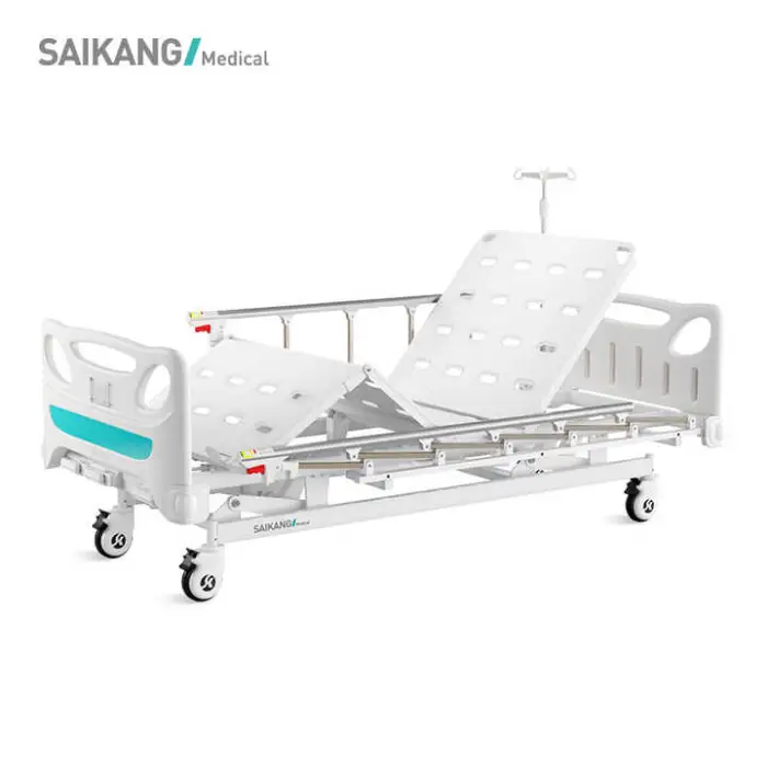 Stainless Steel Manual Medical Bed Movable 3-Function Hospital Clinic Bed Durable Metal Material