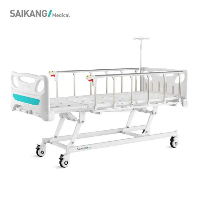 Stainless Steel Manual Medical Bed Movable 3-Function Hospital Clinic Bed Durable Metal Material