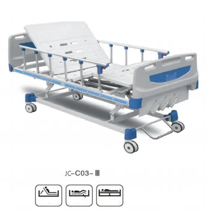 Hospital Home Casters Lifting and Down Care Nursing Bed Three Function Manual Hospital Bed