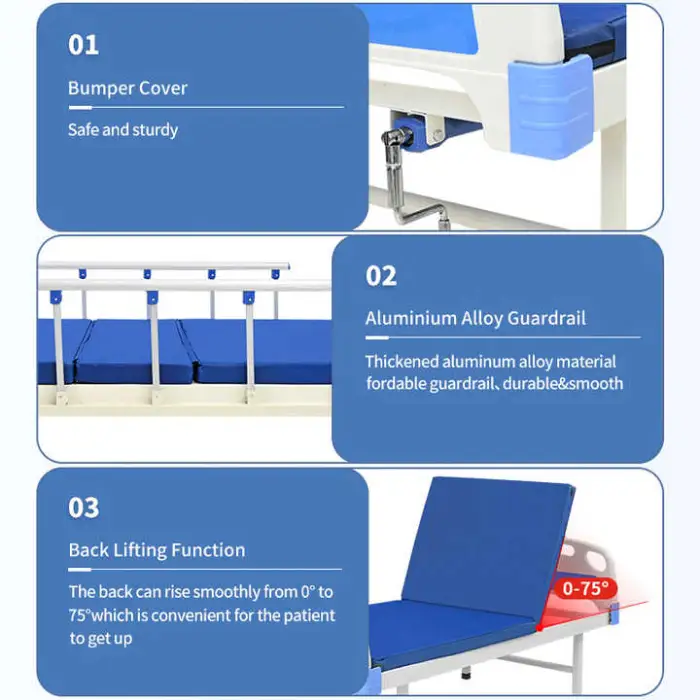 Adjustable Nursing Medical Hospital Examination Beds with Bedridden Patient Medical Nursing Bed for Home Care