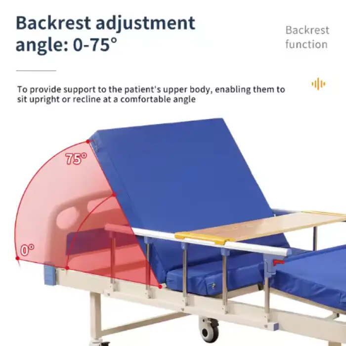 2 Crank ICU Medical Manual Hospital Bed for Patient