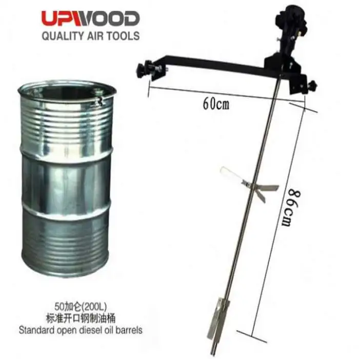 200L Industrial Paint Mixer 1/8HP High Speed IBC Tank Chemicals Pneumatic Mixer Ton Barrel Dispersing Agitator Mixer