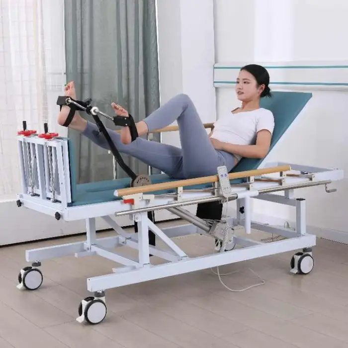 Rehabilitation Center Patients Physiotherapy Standing up Electric Tilt Bed