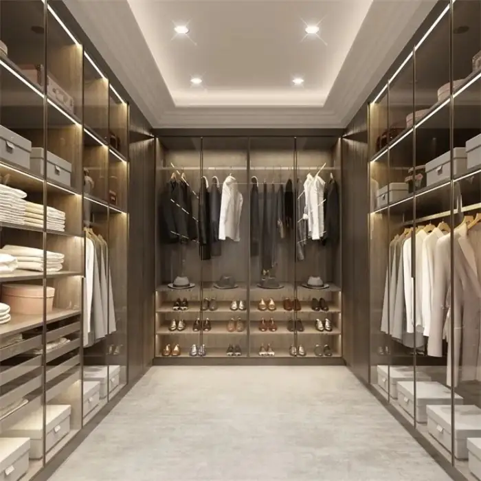 Modern Walk in Closet Wardrobe Melamine   Closet Wardrobe Bedroom Furniture Clothes Organizer Design Wardrobes