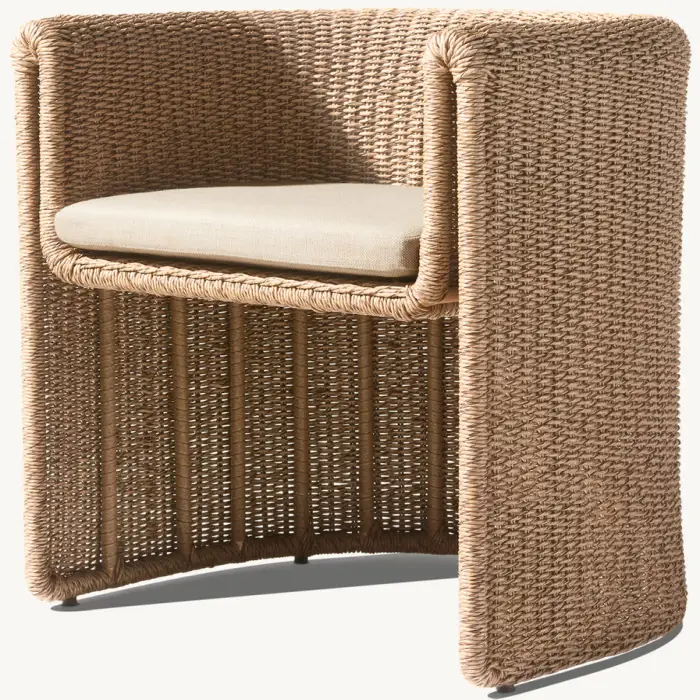 Modern Style Rattan Garden Furniture Outdoor Dining Table and Chairs Lounge Set for Living Room or Courtyard