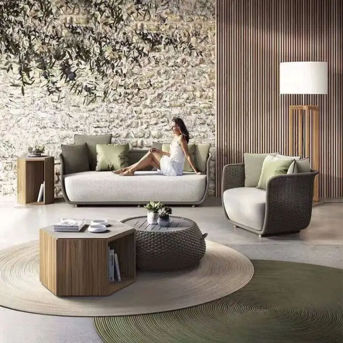 Foshan Outdoor Furniture Modern Villa Courtyard Patio Garden Outdoor Furniture Sofa, Outdoor Patio Furniture Set