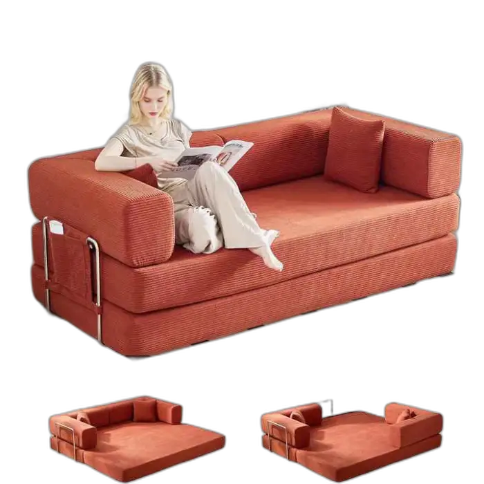 Luxury High Density Compression Modern Fabric Living Room Vacuum Packed Compressed Modular Sofa Bed Couch Set Home Furniture