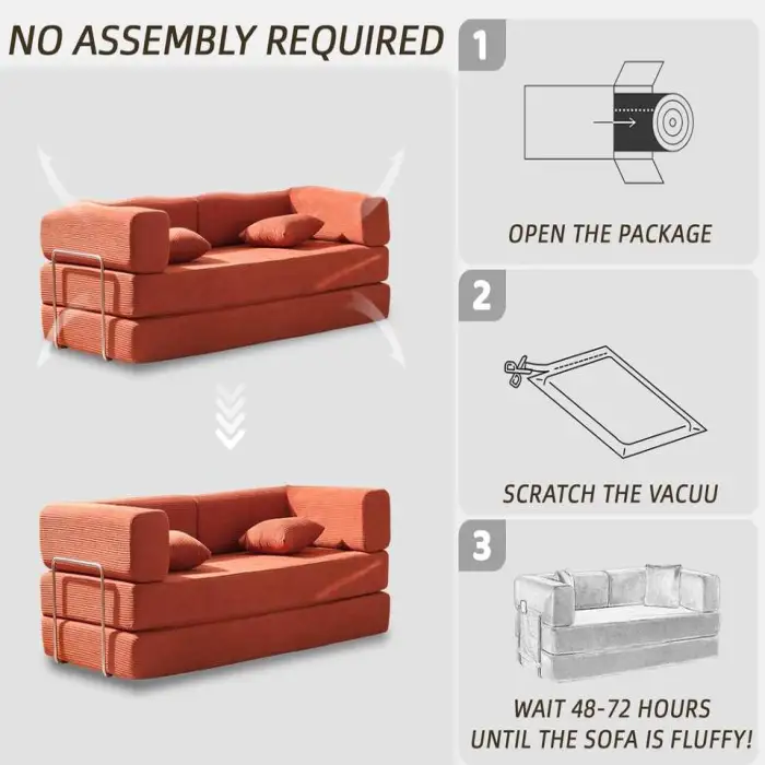 Luxury High Density Compression Modern Fabric Living Room Vacuum Packed Compressed Modular Sofa Bed Couch Set Home Furniture