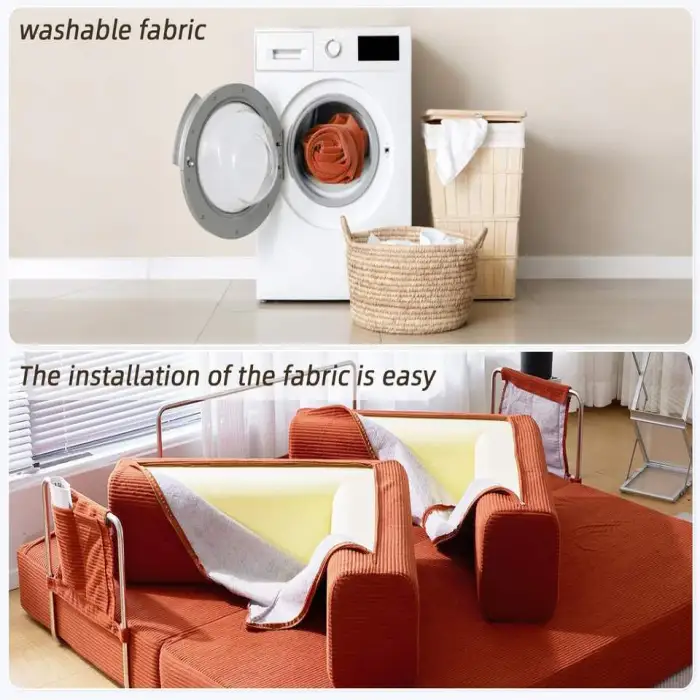 Luxury High Density Compression Modern Fabric Living Room Vacuum Packed Compressed Modular Sofa Bed Couch Set Home Furniture