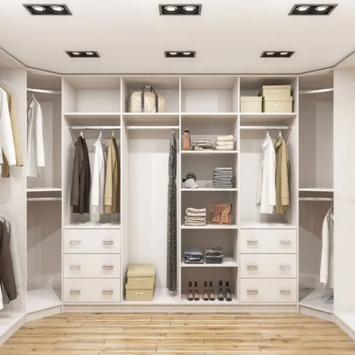 Balom Foshan Home Modern Open Luxury Diy Closet Bedroom Solid Wooden Wardrobe Furniture Design