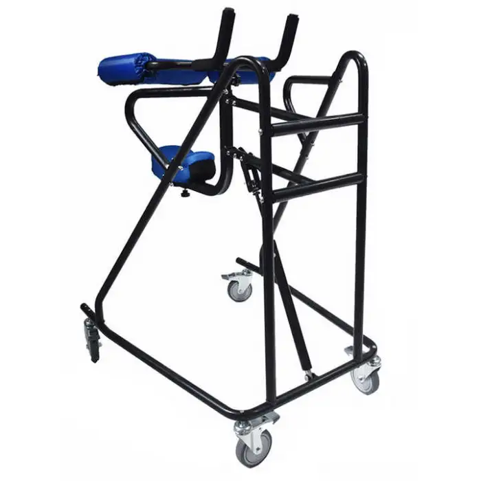 Hemiplegia Walker Stand Frame with Seat Wheel Rehabilitation Device Folding Height Adjustable Lower Limb Disabled