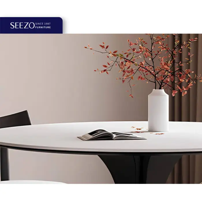 2025 Good  Interior Modern Home Luxury Two Six Seater 4 Personnes Round  Restaurant Furniture Tables