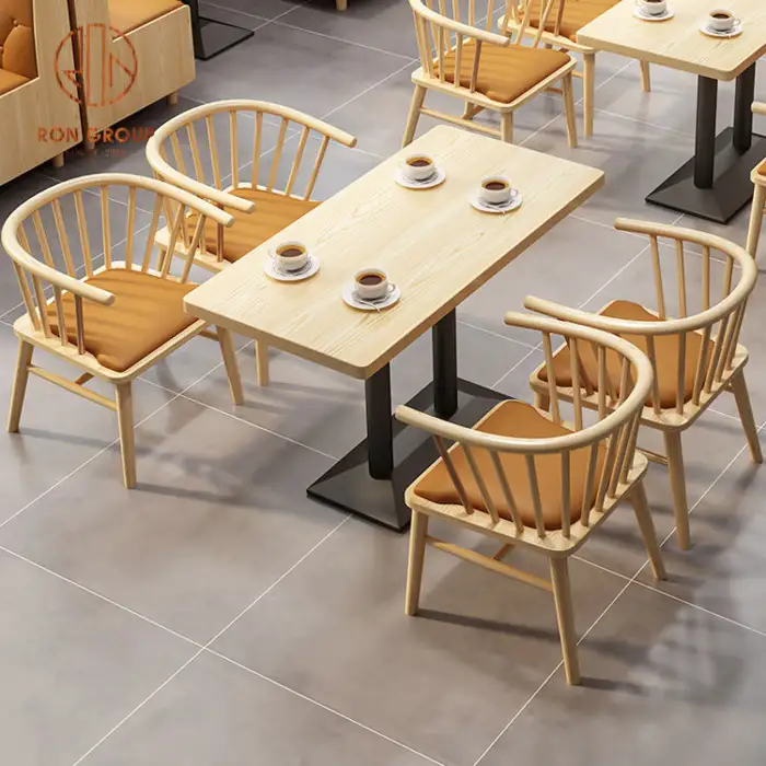 Coffee Shop Fast Food Commercial Square Cafe Leather Wood Restaurant Sofa Furniture Booth Seating Table And Chair Set