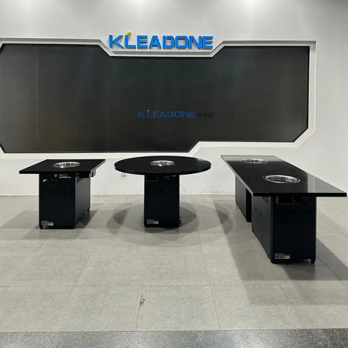 KLEADONE Modern 2-IN-1 Electric Smokeless BBQ Grill Marble Table for 6-8 People Restaurant Furniture