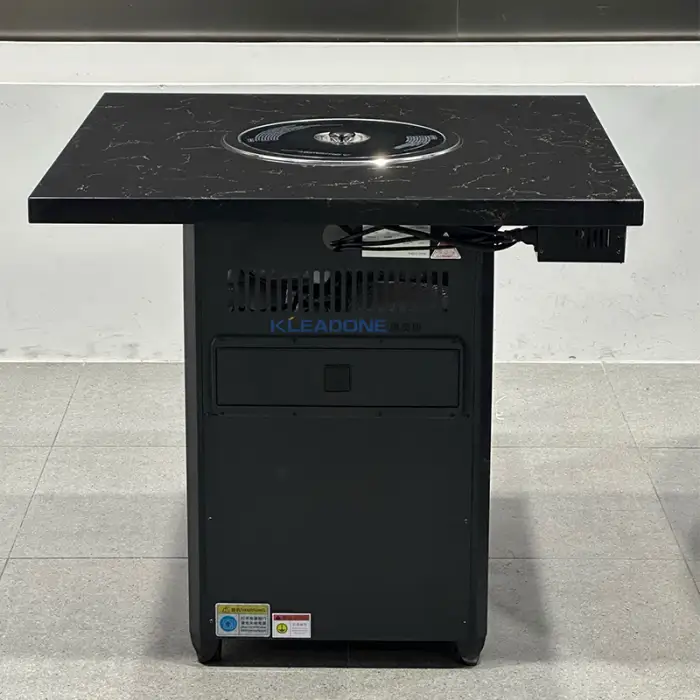 KLEADONE Modern 2-IN-1 Electric Smokeless BBQ Grill Marble Table for 6-8 People Restaurant Furniture