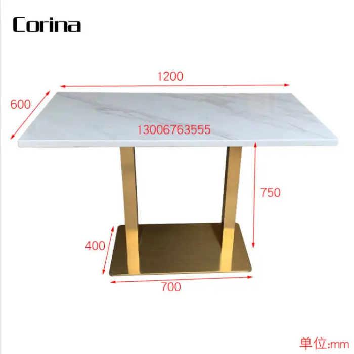 Restaurant Table Set Furniture Custom Size Marble Table Top Modern Restaurant Furniture Set