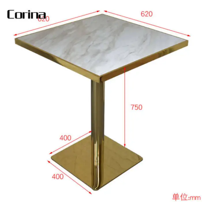 Restaurant Table Set Furniture Custom Size Marble Table Top Modern Restaurant Furniture Set