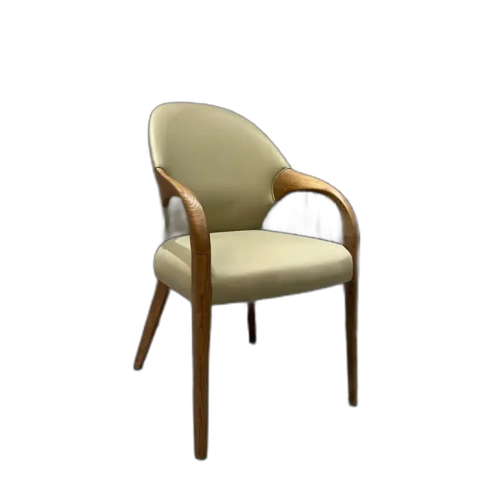 Customizable Modern Solid Wooden Curved Restaurant Dining Table Chairs Set for Living Room Use