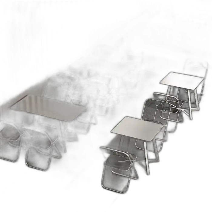 Industrial Style Fast Food Snack Shop  Canteen Cafe Rectangular Chairs Thickened Stainless Steel Metal Dining Table