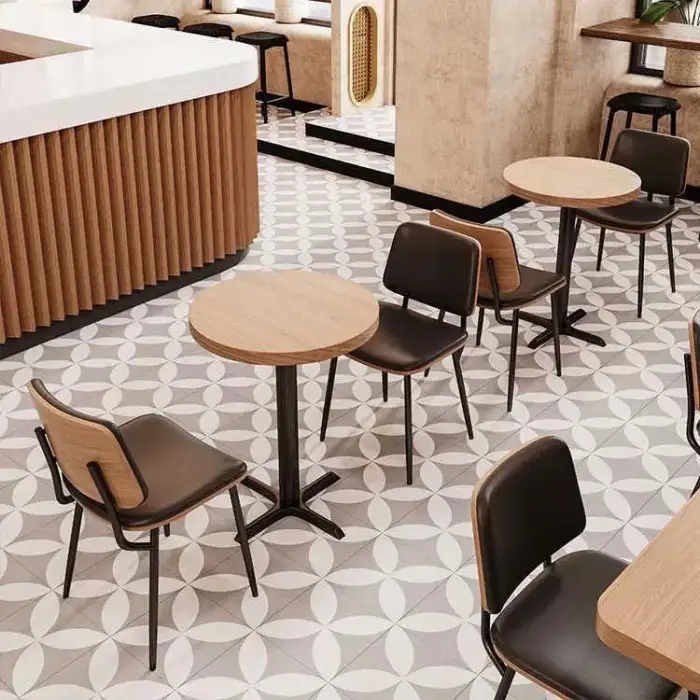 Modern Solid Wood Table Chair Combination for Coffee Shop Double Card Seat Sofa Leisure Book Bar Commercial Catering Cake Milk