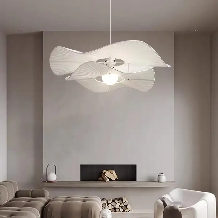 Modern Creative Fabric Pendant Light Nordic Simple Bedroom Dining Living Room Study Hanging Lighting Classic LED Chandelier