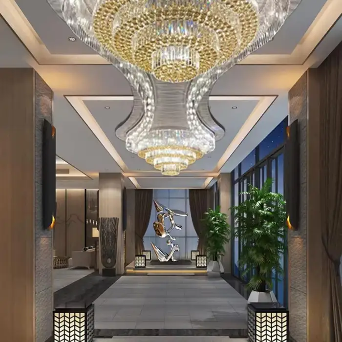 Postmodern LED Living Room Chandelier Lighting Stainless Steel Indoor Bar Front Desk Hanging Chandelier  Household Lamps