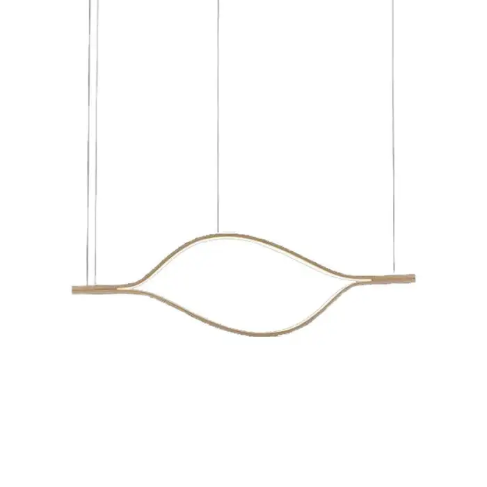 Post-Modern LED Nordic Designer Chandelier Simple Wave Long Bar for Indoor Use for Front Desk or Living Room