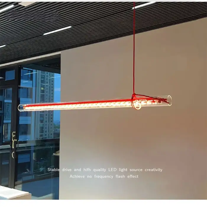 Bauhaus minimalist one-word dining room chandelier designer minimalist front desk long pendant lamp