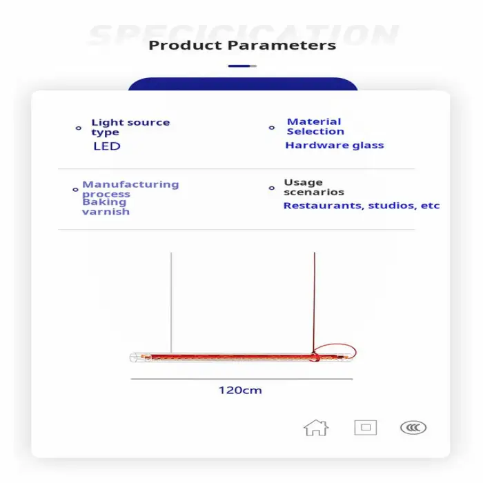 Bauhaus minimalist one-word dining room chandelier designer minimalist front desk long pendant lamp