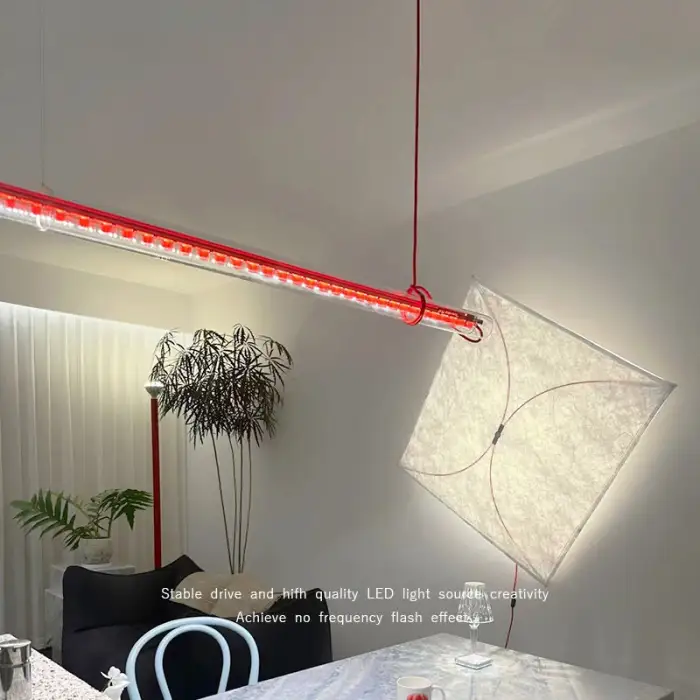 Bauhaus minimalist one-word dining room chandelier designer minimalist front desk long pendant lamp