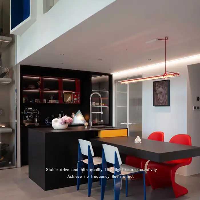 Bauhaus minimalist one-word dining room chandelier designer minimalist front desk long pendant lamp