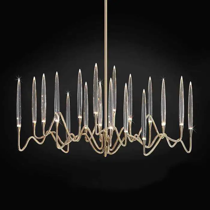 JYLIGHTING Post-Modern Creative Crystal Lamp Arrow Line Chandelier LED Art Design Restaurant Hotel Front Desk Bar Chandelier