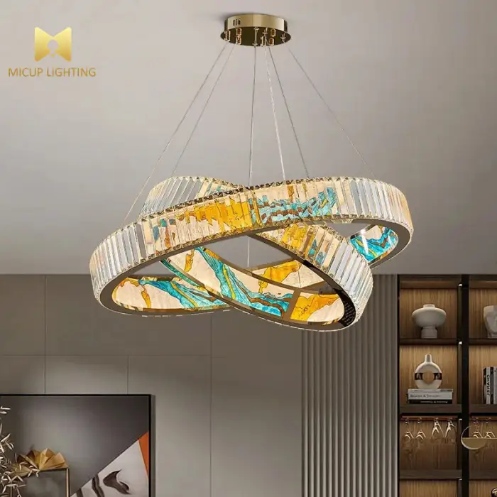 Creative Glass Art Chandelier Simple Luxury Design for Hotel Front Desk Office Study & Long Dining Room Pendant Lights