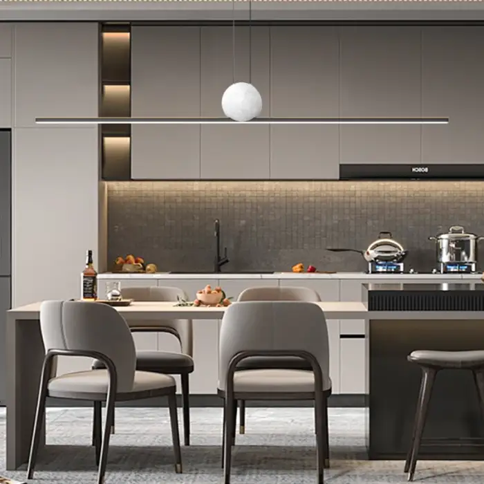 Modern LED Long Ceiling Chandelier Suspension Dining Table Room Kitchen Home Decor Hanging Lamp Front Desk  Chandelier