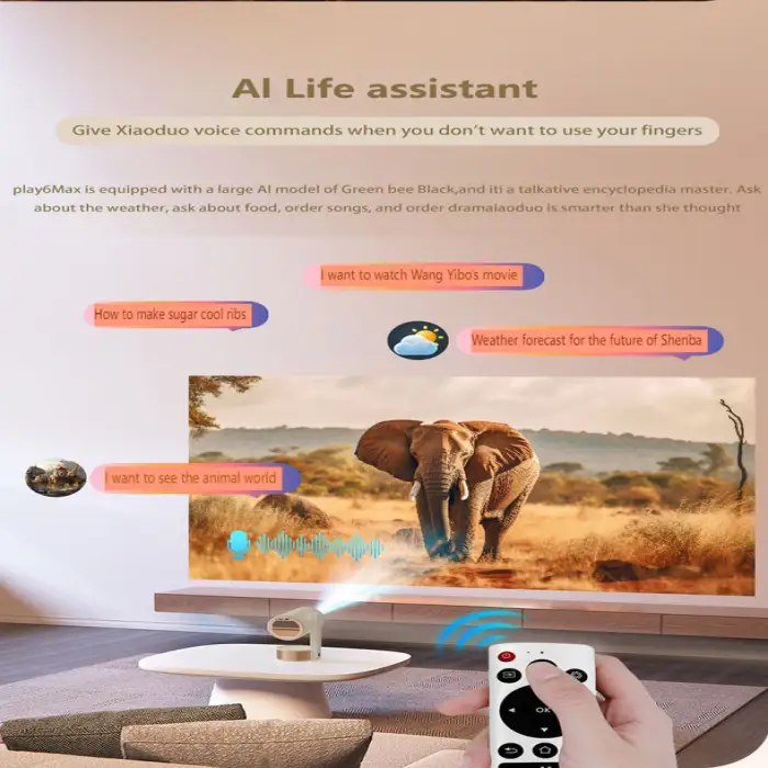 Play5MAX High Brightness PTZ Projector Home 1080P Full HD Portable Intelligent Small Projector