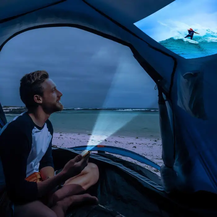 Smart Mini Portable Projector with Android 13 Support, WiFi Bluetooth, and Rechargeable Battery for Home Outdoor Cinema