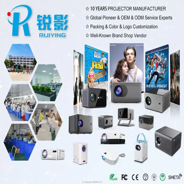 1080p Smart Wifi BT Mobile Phone Projector Mini Projectors Screen Miracast 4K LED Projectors for Home Theater Outdoor Meeting