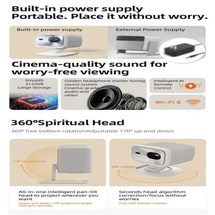 Original Lenovo HD Home Commercial Projector bluetooth Wifi TV Phone Portable Android Mini Gaming Video Projector 1080p 4k