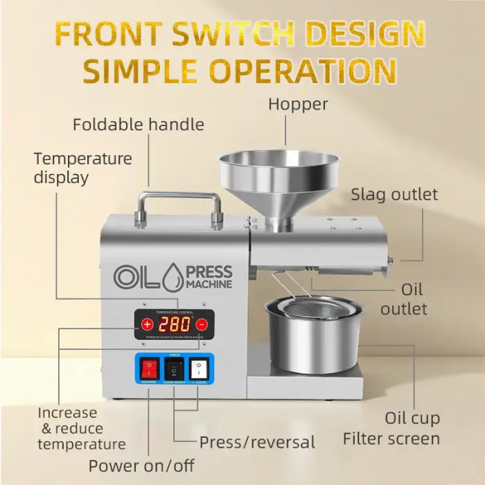 Household Home Small Scale Virgin Coconut Oil Extraction Machine/Olive Peanut Sesame Oil Presser